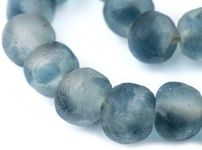 Jumbo Recycled Glass Beads - Beaded Wall Hangings - Extra Large African Sea Glass Beads 21-25mm - The Bead Chest (Blue Wave Marine)