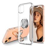 WATACHE Compatible with iPhone 13 Case, Clear Crystal Slim Fit Protective Phone Case Cover with [Ring Holder Kickstand] [Magnetic Car Mount Feature] for iPhone 13 6.1 Inch 2021,Clear