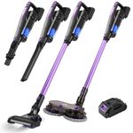 Akiara Cordless Vacuum and Wet Dry Mop Combo,with 130W 10000 pa Powerful Suction, Up to 45 Mins Runtime, 500 ML Dust Cup, 6 in 1 Stick Cleaner, Ideal for Carpet, Hard Floor, Purple