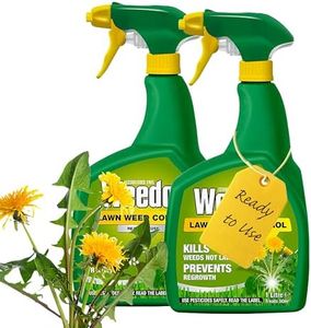 Garden Lawn Weed Killer Bundle - Pack of 2 x1L Ready to Use Lawn Weed Killer Weed Control with Topline Card. Strong Weedkiller for Dandelions, Daisies and more