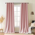 SNITIE Pink 96in Long Velvet Curtains with Grommet, Super Soft Thermal Insulated Noise Reducing Thick Light Filtering Velvet Drapes for Living Room and Bedroom, Set of 2 Panels, 52 x 96 Inch Long