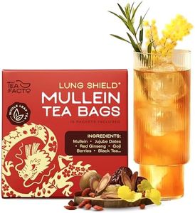 Tea Facto Lung Shield* Mullein Tea Bags - Whole Leaves Mullein Leaf Tea with 8 Herbs - 10 Packs