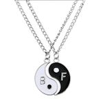 El Regalo 2 pack Yin Yang Couple Pendant Necklace Set with chain For Men and Women