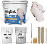 Glinco Holding Hands Casting 3D Kit for Adults/Children, Baby Hands Keepsake Memory kit with Alginate, Casting Powder, Mixing Bucket and Paints Couple Hand Casting