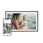 Skylight Digital Photo Frame: 15 Inch WiFi Enabled with Easy Upload from Phone App Capability, Touch Screen Digital Picture Frame Display - Customizable Gift for Friends and Family - Black