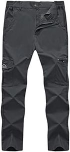 JHMORP Men's Hiking Pants Stretch Lightweight Water Resistant Outdoor Casual Cargo Work Pants Zipper Pockets (Dark Gray,CA 36)