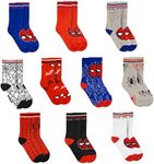 Marvel Spiderman Boys Socks, 10-Pack of Decorative Spiderman Toddler Socks, Amazing Legends Socks for Boys