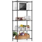 alvorog 5-Shelf Shelving Storage Unit Heavy Duty Metal Organizer Wire Rack with Leveling Feet Adjustable Shelves for Bathroom Kitchen Garage (23.2Lx13.3Wx59H)