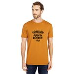 T-shirt for Men KABHI KABHI LAGTA HAI APUN HI BHAGWAN HAI Funny Hindi Quotation and Typography t-shirt (Mustard, X-Large)