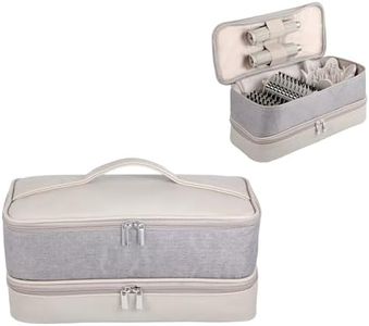 GENCAM Double-Layer Carrying Case for Shark Flexstyle, Travel Case for Shark SpeedStyle, Storage Organizer bag for Shark Flexstyle FlexFusion/Dyson Airwrap Styler and Attachments (light gray)