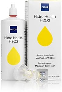Hidro Health H2O2 Peróxido Líquido de Lentillas sin Conservantes. Proceso Rápido en 1 Hora. Limpieza y Máxima Desinfección para todo Tipo de Lentes de Contacto. Incluye 36 Comp. (360 ml)