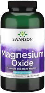 Swanson Magnesium Bone & Muscle Health Support 200 Milligrams (2 Caps per 400 mg Serving Magnesium Oxide) 500 Capsules