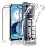 LYJERRY 1 x Protective Case for Motorala Moto G14 Mobile Phone Case + 2 x Tempered Glass for Motorala Moto G14 Case Transparent Shockproof Cover Silicone Mobile Phone Case and Screen Protector