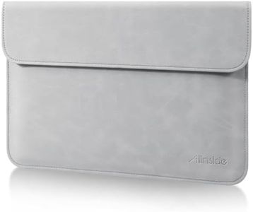 Allinside 13 Inch Laptop Sleeve Case for MacBook Air 13 2018-2024 (M2 A2681 M1 A2337)/ MacBook Pro 13 2016-2024 (M2 A2686 M1 A2338 A2251 A2289 A2159), PU Leather Envelope Laptop Case, Gray