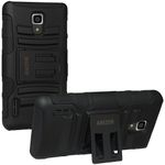 Amzer AMZ95988 Hybrid Kickstand Case Cover for LG Optimus F7 LG870, LG Optimus F7 US780-Retail Packaging-Black/Black