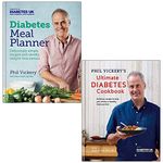 Diabetes Meal Planner and Phil Vickery's Ultimate Diabetes Cookbook By Phil Vickery 2 Books Collection Set