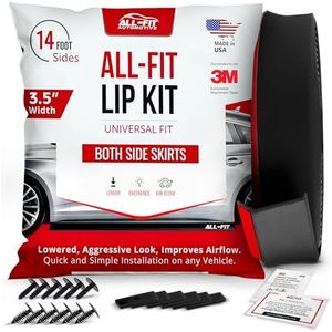 All-Fit Automotive Lip Kit for Side Skirts – Sleek Ground Effect & Improved Airflow – Durable, Easy-to-Install Automotive Exterior Accessories (3.5” W x 14’ L, Black)