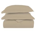 Pizuna Luxurious Cotton Duvet Covers King Size Simply Taupe, 1000 Thread Count 100% Long Staple Cotton King Duvet Cover 230x220cm, Sateen Quilt Cover with Button Closure (Kingsize Duvet Cover Sets)