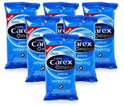 6x Cussons CAREX Refreshing Cleansing WIPES Hand Face & Body 15's Pocket Travel