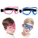 Jomixa Kids Safety Goggles, Children Safety glasses，Kids Lab Goggles Anti-fog BB Gun Protective Glasses for Kids Age 0-18 (1 Pink 1 Blue)