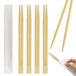 DEERA Reusable Lightweight Bamboo Wooden Chopsticks 10in/26cm with Hygienic Individual Paper Wrapping for Chinese Japanese Fusion Cuisine -Pack of 50 Pairs