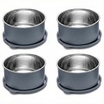 Allo Microwave Safe Stainless Steel Container, AirTight Tiffin & Leak Proof Lunch Boxes Storage Containers with Lids for Kitchen, Office, School, Set of 4, 320ml, Grey