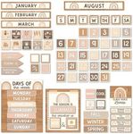 Boho Classroom Calendar Set Bulletin Board - Bulletin Board Calendar for Classroom Elementary, Teacher Calendar Bulletin Board Sets, Preschool Calendar for Classroom, School Calendar for Classroom