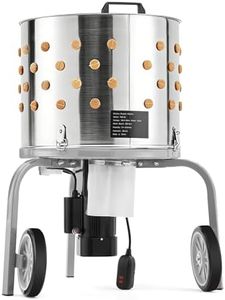 Chicken Plucker Machine, 20 inch Drum Stainless Steel Poultry Plucker, Defeathering Equipment with 108 Soft Fingers, Simple Debris Collection, for Farms, Restaurants, Home, Poultry Plucking, Silver