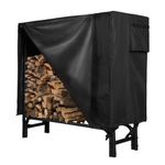 GASPRO 4FT Firewood Rack with Cover, Heavy Duty Firewood Storage Holder Set for Outdoor and Indoor Use, Easy to Assemble