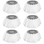 KOHAND 6 Pack Replacement Mop Heads, 360° Rotating Round Spin Magic Mop Microfibre, Universal Spin Mop Heads, Cleaning Mop Refill Head for Standard Rotary Mops