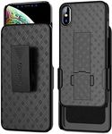 Aduro iPhone Xs Max Holster Case, Combo Shell & Holster Case - Super Slim Shell Case with Built-in Kickstand, Swivel Belt Clip Holster for Apple iPhone Xs Max (2018/2019)