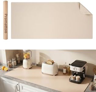 Promattoo 1.6mm Thick Leather 24x72 Inch Non-Slip Mat, Waterproof Countertop Protector, Full Size Workbench Mat/Large Kitchen Island Protector, Warm Beige