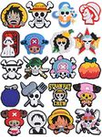 UNN 20 Pieces Boys Girls Cartoon Shoe Charms Kids Japanese Characters Shoes Decorations Anime Pirate Regiment Wristband Accessories