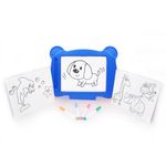 Bear Style Sonic Led Glow Art Neon Effect Drawing Board, Magic, Sketch, Doodle, Art, Write, Pad, Learning Tablet, Light Up LED Glow Board India Toy for Kids Voice Activated - BIS Certified (Blue)