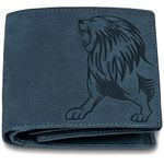 URBAN FOREST Leo RFID Blocking Vintage Blue Leather Wallet for Men