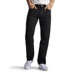 Lee Men's Relaxed Fit Straight Leg Jean, Double Black, 36W x 32L