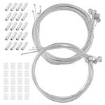 Doryum 12PCS Bike Brake Cable Set, 1.75M 2M Bicycle Brake Cable Mountain Bike Brake Cord with Cable End Crimps Caps, Mountain Bike Brake Cables Bike Inner Brake Cable for Universal Mountain Bike