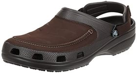 Crocs Classic Yukon Vista II Clogs, Men's Clogs, Faux-Leather Uppers and Adjustable Heel Straps, in Espresso, Size 12 UK