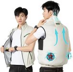 Fan Vest Cooling, Air Conditioned Jacket, Cooling Vest with Fans for Hot Weather Men & Women (White,Medium)
