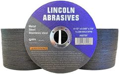 100 Pack 4.5" Cut-Off Wheels Lincoln Abrasives .040" Metal & Stainless Steel