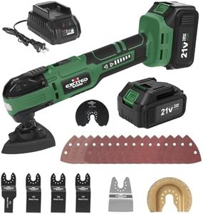 LAZYLAND 21V Cordless Oscillating Tool Kits, Brushless Oscillating Multitool with 6-variable speed, 2X3.0 Ah Battery and accessories for Cutting, Grinding, Scraping, Sanding