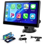 Hodozzy Portable Wireless Carplay Screen for Car, 10.1 Inch Car Play Screen with Wireless Carplay and Android Auto,Bluetooth, Mirror Link, FM Transmitter, Voice Control,AUX/TF/USB, Car Audio Receiver