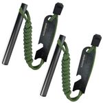 makstore 2 PACK 4 Inch Survival Ferro Rod - Flint and Steel Kit - Survival Ferrocerium Fire Starter with Striker and Paracord (2 x Army Green)