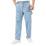 Urbano Fashion Men's Ice Blue Loose Baggy Fit Cargo Carpenter Jeans with 6 Pockets Non-Stretchable (jeanlscarpn-04-iceblue-32)