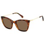 POLAROID Women's Polarized UV protected Bronze Lens Glass Cat Eye Sunglasses 205706