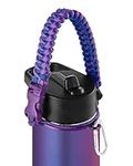 IRON °FLASK Paracord Handle - Fits Wide Mouth Water Bottles - Durable Carrier, Secure Accessories, Survival Strap Cord, Safety Ring, and Carabiner - Seven Core Paracord Bracelet