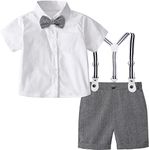 Baby Boy Suits Formal Gentleman Tuxedo Outfit Romper with Hat 12-18 Months Dark Gray