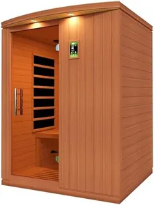 DYNAMIC SAUNAS 3-Person Home Sauna, Madrid Elite Infrared Steam Box w/LED Panel