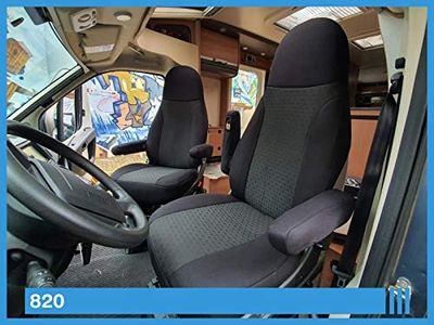 BREMER SITZBEZÜGE Coprisedili per pilota, compatibili con camper, Ducato, conducente e passeggero, 820, colore nero