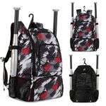 wpole Sports Baseball&Softball Bat Bag For Youth｜Adults, Baseball Equipment Backpack Bag with Shoe Compartment,Fence Hook,Holds Bat, Helmet, Glove